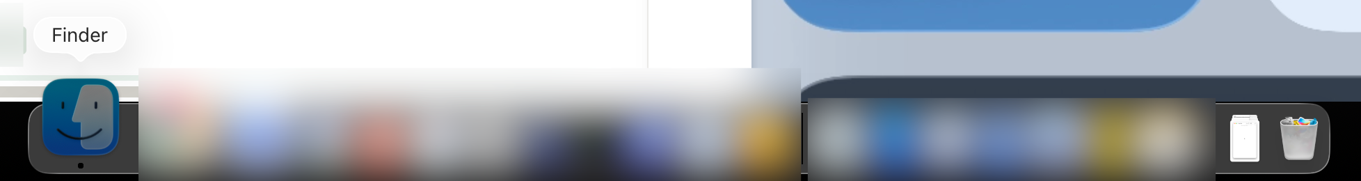 Mac Dock summoned by fn+A keyboard shortcut