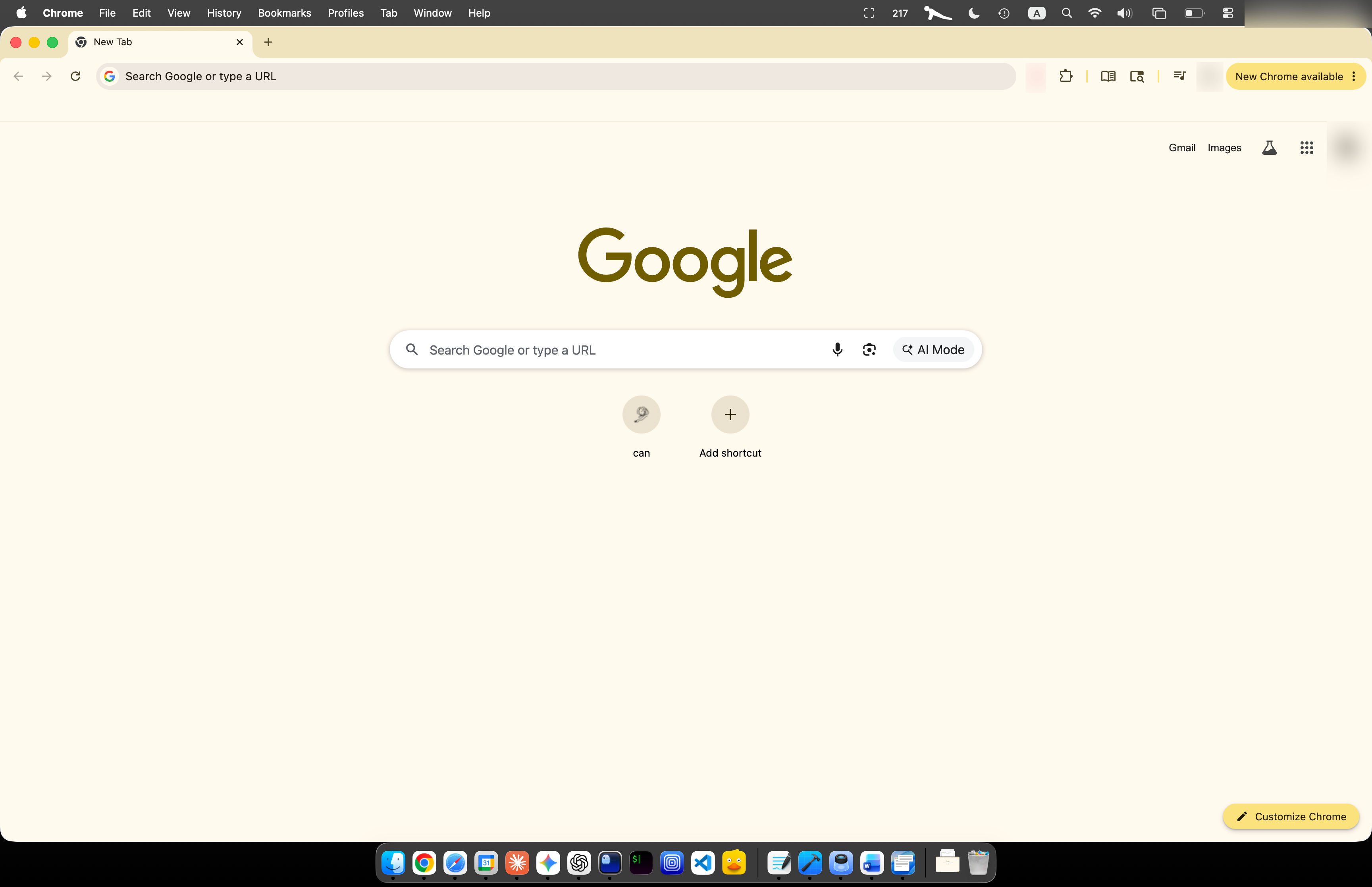 macOS app in windowed mode before pressing fn+F full screen shortcut